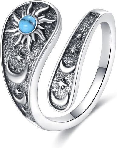 Spoon Ring 925 Sterling Silver Adjustable Vintage Ring Gemstone Jewelry Gifts for Women in Saudi Arabia