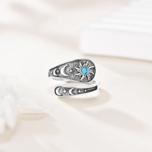Spoon Ring 925 Sterling Silver Adjustable Vintage Ring Gemstone Jewelry Gifts for Women in Saudi Arabia