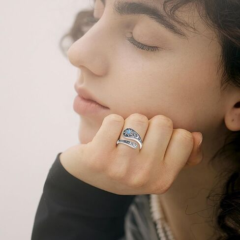 Spoon Ring 925 Sterling Silver Adjustable Vintage Ring Gemstone Jewelry Gifts for Women in Saudi Arabia