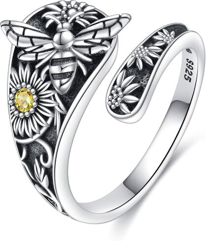 Spoon Ring 925 Sterling Silver Adjustable Vintage Ring Gemstone Jewelry Gifts for Women in Saudi Arabia