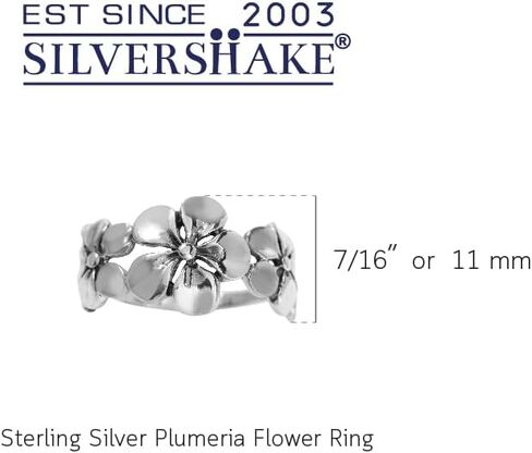 Silvershake 11mm الانتهاء من العتيقة أو الذهب الأصفر مطلي 925 الجنيه الاسترليني الفضة 3 بلومريا الزهور مجوهرات حلقة غير رسمية للنساء in Kuwait