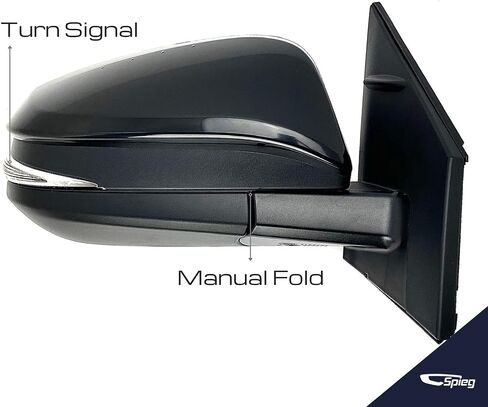 Spieg Passenger Side Mirror لعام 2013-2015 Toyota Rav4 | مجموعة مرآة العرض الجانبية اليمنى مع تعديل الطاقة الزجاجي المدفأة إشارة انعطاف ضوء | مطلية باللون الأسود 7 دبابيس TO1321310 in Kuwait
