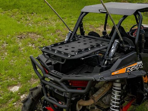 Superatv Cargo Rack Alpha لـ Polaris RZR XP 1000 / XP 4 1000 | توربو | الزوجي كما رف البضائع وحامل الإطارات الغيار | يناسب ما يصل إلى 35 بوصة إطار | 75 رطلا. السعة in Saudi Arabia