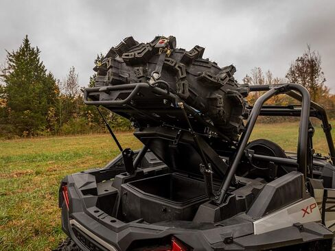Superatv Cargo Rack Alpha لـ Polaris RZR XP 1000 / XP 4 1000 | توربو | الزوجي كما رف البضائع وحامل الإطارات الغيار | يناسب ما يصل إلى 35 بوصة إطار | 75 رطلا. السعة in Saudi Arabia