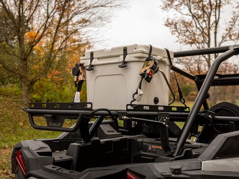 Superatv Cargo Rack Alpha لـ Polaris RZR XP 1000 / XP 4 1000 | توربو | الزوجي كما رف البضائع وحامل الإطارات الغيار | يناسب ما يصل إلى 35 بوصة إطار | 75 رطلا. السعة in Saudi Arabia