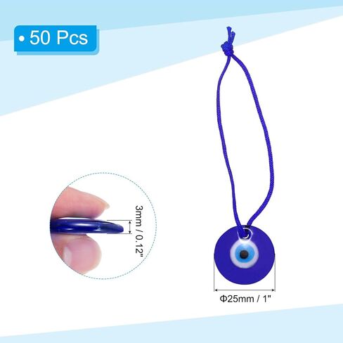 PATIKIL Evil Eye Glass Keychain, Turkish Eyes Keychains Charm Crafting Beads Pendants with Ropes for Hanging Ornaments in Saudi Arabia