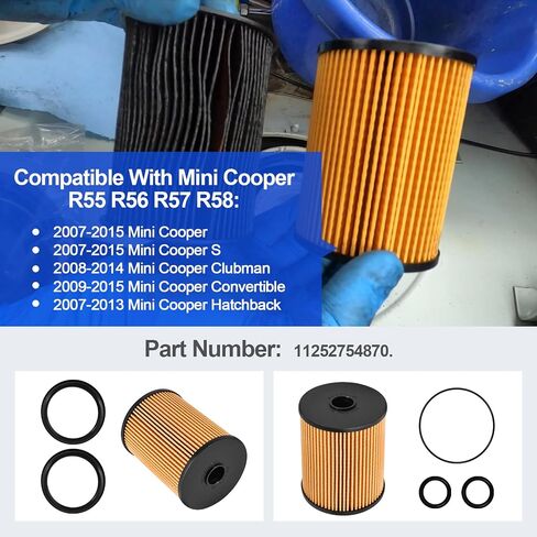 مجموعة مرشح الوقود المتوافقة مع Mini Cooper R55 R56 R57 R58-2007-2015 ، Mini Cooper و Mini Cooper S-2008-2014 Clubman ، 2009-2015 Convertible ، 2007-2013 Hatchback Part Number 11252754870 in Saudi Arabia