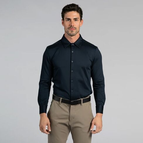 BYLT EXEC BUNTER DOWN LUNG SLEEVE MENY'S MENT - Profession Stretch Moisture Wicking Business Dress Dress Shirt in Kuwait
