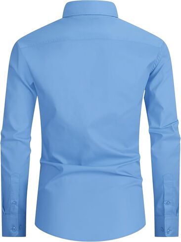 أليكس فاندو رجال قميص سهلة رعاية رفيعة تناسب الزر الطويل الأكمام الزر أسفل القميص أسفل القميص in Kuwait