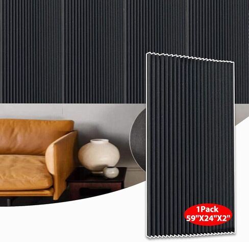 FONESO Acoustic Panels, High Density Sound Absorbing Panels for Walls, Acoustic Foam Panels Fire Resistant for Noise Dampening,Sound Panels, Studio Foam for Home Office (48''X24''X2'' (1 PCS)) in Kuwait