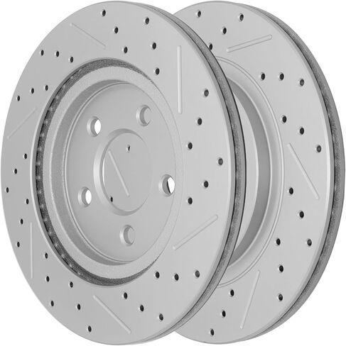 Disc Brake Rotor Rear Drilled and Slotted Vented Rotors for 2005 2006 2007 2008 2009 2010 2011 2012 Ford Mustang in Kuwait