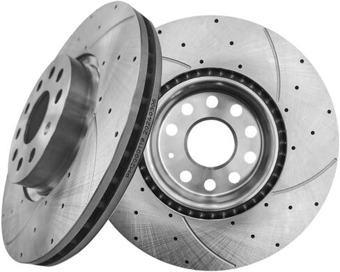 PM Auto Front Drilled Slotted Brake Disc Rotors For 2012-2022 Volkswagen Passat in Saudi Arabia