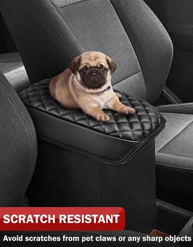 Center Console Armrest Cover Pad for 2022-2025 Ford Maverick, Middle Console Lid Cushion Protector, Vinyl Leather, Anti-scratch, Black in Saudi Arabia