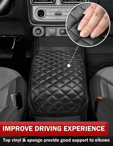 Center Console Armrest Cover Pad for 2022-2025 Ford Maverick, Middle Console Lid Cushion Protector, Vinyl Leather, Anti-scratch, Black in Saudi Arabia