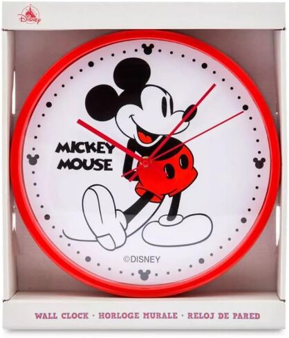 WDW Theme Parks Mickey Battery Operated Red Wall Clock Home Office Wall Decor 12" in Kuwait