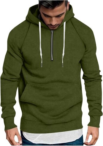 هوديس للرجال Quater Zip Up Long Sleeve Freece Sweece Shursed Carhed Pullover مع جيوب 2025 in Saudi Arabia