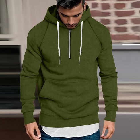 هوديس للرجال Quater Zip Up Long Sleeve Freece Sweece Shursed Carhed Pullover مع جيوب 2025 in Saudi Arabia