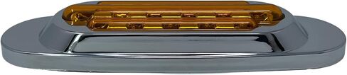 Qty 2 - Amber Lens 6.5" Inch Amber LED Side Marker Lights Clearance Chrome Base Bezel 16 Diodes Surface Mount Led Cab Panel Lights Turn Signals Sealed Waterproof 12V… in Kuwait