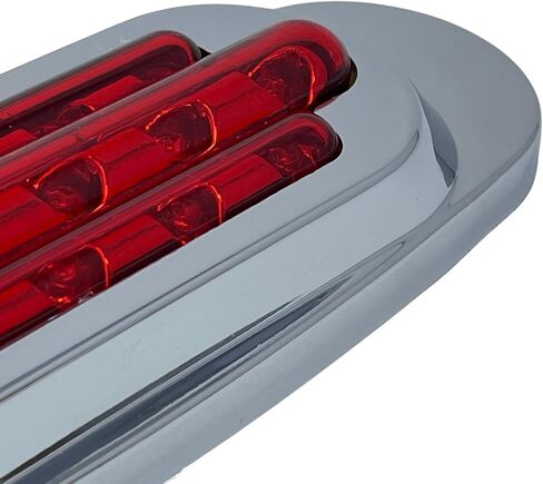 Qty 2 - Amber Lens 6.5" Inch Amber LED Side Marker Lights Clearance Chrome Base Bezel 16 Diodes Surface Mount Led Cab Panel Lights Turn Signals Sealed Waterproof 12V… in Kuwait