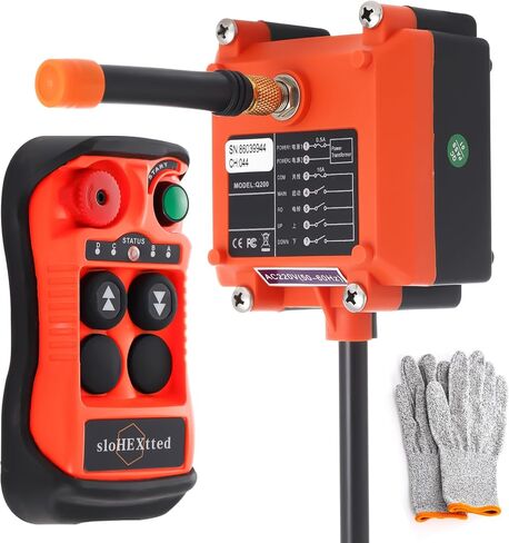 2 Channel Button Industrial Wireless Crane Remote Control 12V 24V Radio Transmitter and Receiver for Electric Chain Hoist Lift Winch Overhead Crane Controller in Saudi Arabia