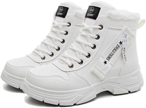Women Snow Boots Platform أحذية شتوية أحذية دافئة ، أحذية المشي لمسافات طويلة مع سحاب in Kuwait