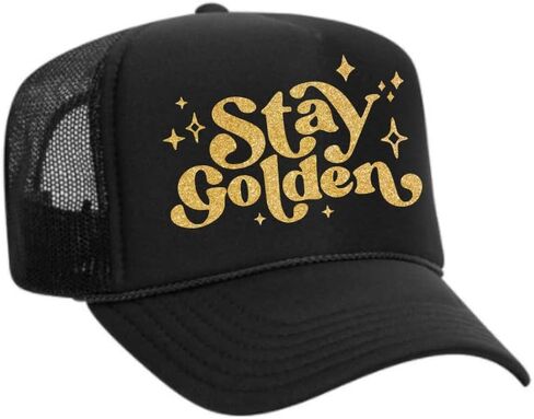 Stay Golden Glitter Trucker Hat in Kuwait