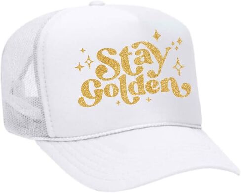 Stay Golden Glitter Trucker Hat in Kuwait