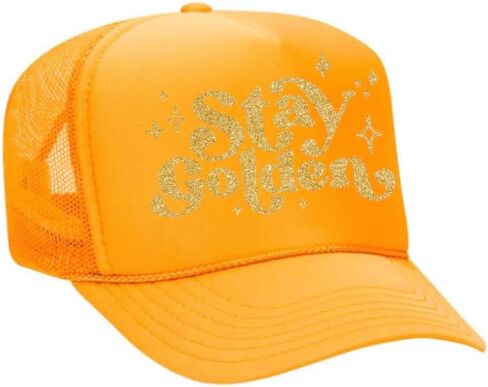 Stay Golden Glitter Trucker Hat in Kuwait