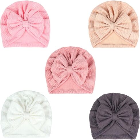 قبعات الفتيات الصغيرات قبعة عمامة للقبعات الرضع مع عقدة على شكل فيونكة قبعة حضانة ناعمة in Kuwait