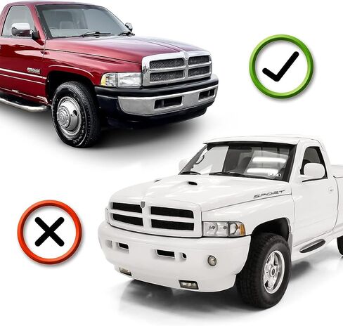 2PCS Chrome Headlight لعام 1994 1995 1996 1997 1998 1999 2000 2001 Dodge RAM 1500 المصابيح الأمامية 94-02 RAM 2500 3500 (نماذج غير رياضية) المصباح الأمامي+موقوف الإشارة للوقوف في الزاوية ضوء ، واضحة ، واضحة. in Saudi Arabia