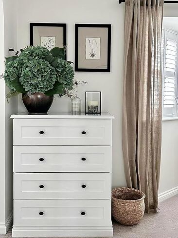 YalzoneMet 4Pcs Magenta Silk Hydrangea Artificial Flower Rose Red Lifelike Big Blooms 20'' Long Stem Faux Hydrangea Flower Bouquets for Home Party Indoor Outdoor Wedding Table Centerpiece Decor in Kuwait