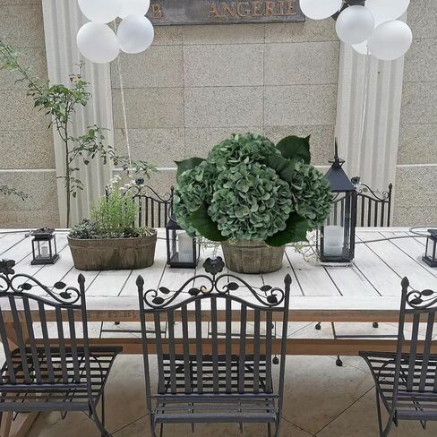 YalzoneMet 4Pcs Magenta Silk Hydrangea Artificial Flower Rose Red Lifelike Big Blooms 20'' Long Stem Faux Hydrangea Flower Bouquets for Home Party Indoor Outdoor Wedding Table Centerpiece Decor in Kuwait