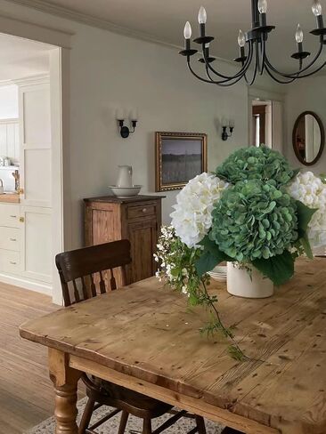 YalzoneMet 4Pcs Magenta Silk Hydrangea Artificial Flower Rose Red Lifelike Big Blooms 20'' Long Stem Faux Hydrangea Flower Bouquets for Home Party Indoor Outdoor Wedding Table Centerpiece Decor in Kuwait