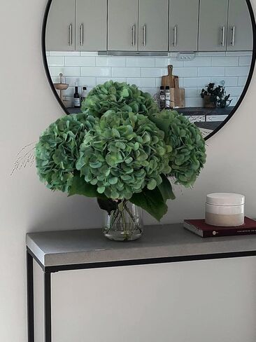 YalzoneMet 4Pcs Magenta Silk Hydrangea Artificial Flower Rose Red Lifelike Big Blooms 20'' Long Stem Faux Hydrangea Flower Bouquets for Home Party Indoor Outdoor Wedding Table Centerpiece Decor in Kuwait