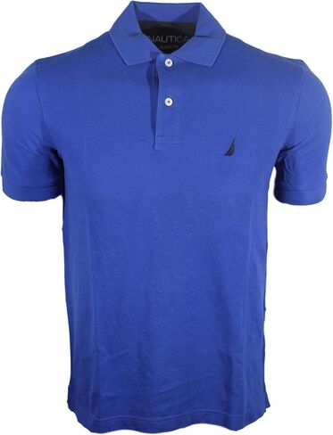 Nautica Men's Slim Fit Short Sleeve Solid Cotton Pique Polo Shirt (Large, Spring Green) in Saudi Arabia