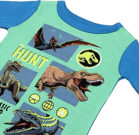 Jurassic World Boys' 4-Piece Snug-fit Cotton Pajama Set, Soft & Cute for Kids in Saudi Arabia