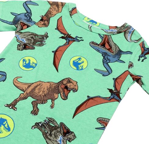 Jurassic World Boys' 4-Piece Snug-fit Cotton Pajama Set, Soft & Cute for Kids in Saudi Arabia