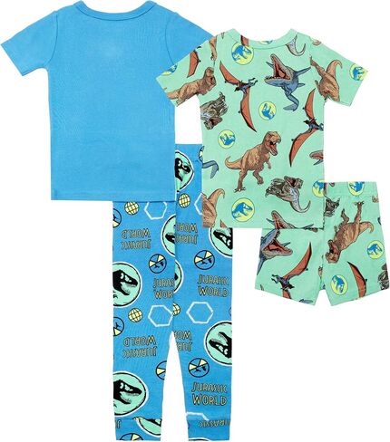 Jurassic World Boys' 4-Piece Snug-fit Cotton Pajama Set, Soft & Cute for Kids in Saudi Arabia
