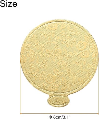 uxcell 100pcs Mini Cake Boards, Mousse Cake Cardboards Round Cake Bases Plates Cupcake Dessert Displays Base Tray for Cakes, Pastries, Dessert Base - Grease Proof (Gold) in Saudi Arabia