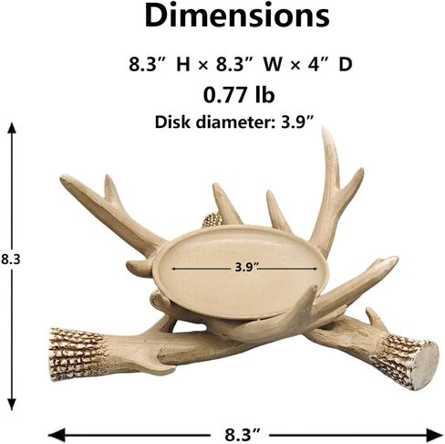 تمثال حامل شمعة الغزلان - صينية ريفية للديكور المنزلي - تمثال ثنائي الأغراض لغرفة المعيشة ، المقصورة وغرفة النوم - هدية فريدة لمحبي الطبيعة in Kuwait