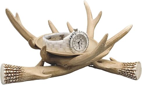 تمثال حامل شمعة الغزلان - صينية ريفية للديكور المنزلي - تمثال ثنائي الأغراض لغرفة المعيشة ، المقصورة وغرفة النوم - هدية فريدة لمحبي الطبيعة in Kuwait