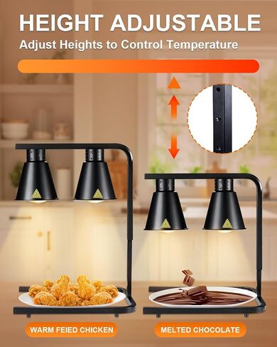 Food Heat Lamp: [2 Rapid-Heating Bulbs Included] Electric Commercial Food Warmer Lamp with Free-Standing, Heat Lamp for Food Catering Food Warming Lamp for Buffet Parties, 500W (Painted Pink) in Saudi Arabia