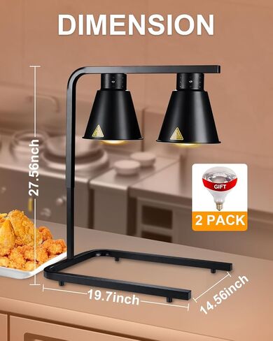 Food Heat Lamp: [2 Rapid-Heating Bulbs Included] Electric Commercial Food Warmer Lamp with Free-Standing, Heat Lamp for Food Catering Food Warming Lamp for Buffet Parties, 500W (Painted Pink) in Saudi Arabia