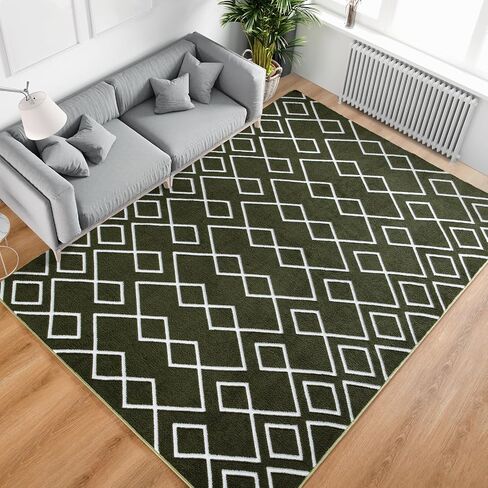 Toneed Geometric Area Rugs Memory Foam Carpet, 5 x 7 Feet Grape Purple Washable Shag Rug Modern Low Pile Moroccan Rug for Bedroom Living Room Dorm Nursery Kids Room Home Decor in Kuwait