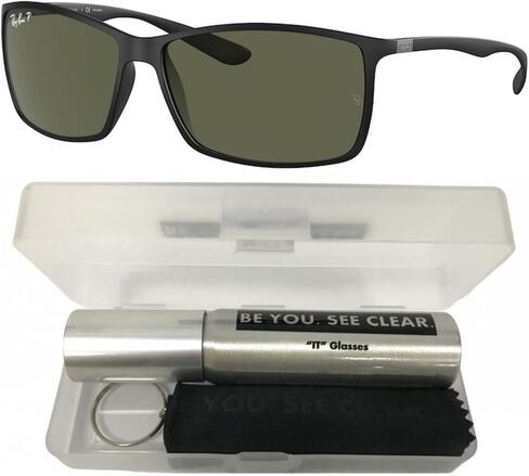 Ray-Ban RB4179 حزمة النظارات الشمسية: RB 4179 Liteforce 601S9A Matte Black Green and Eyewear Kit in Saudi Arabia