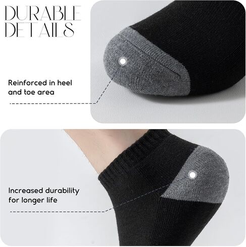 6 Pairs Low Cut Running Socks, Cushioned Athletic Socks with Arch Support, Reinforced Head & Heel for Durability in Saudi Arabia