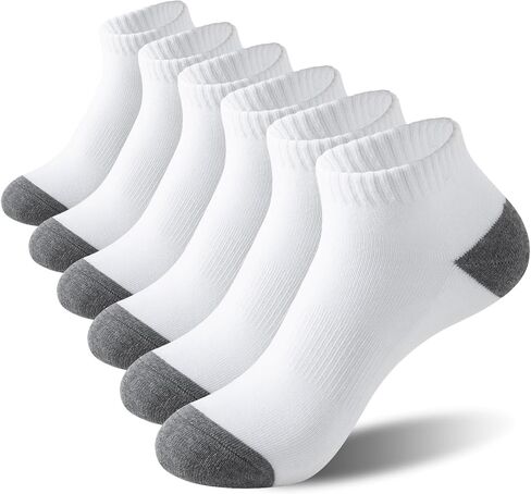 6 Pairs Low Cut Running Socks, Cushioned Athletic Socks with Arch Support, Reinforced Head & Heel for Durability in Saudi Arabia