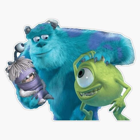 Monsters Inc. من هو أكبر بو أو مايك؟ ملصق فينيل مقاوم للماء ملصق ملصق سيارة محمول للكمبيوتر. in Saudi Arabia