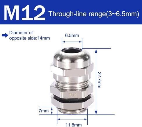 2Pcs Stainless Steel Waterproof Cable Gland, Wire Range Metal Waterproof Connector Fastener Locknut Stuffing Cable Gland (M8(2~4MM)) in Saudi Arabia