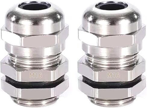 2Pcs Stainless Steel Waterproof Cable Gland, Wire Range Metal Waterproof Connector Fastener Locknut Stuffing Cable Gland (M8(2~4MM)) in Saudi Arabia